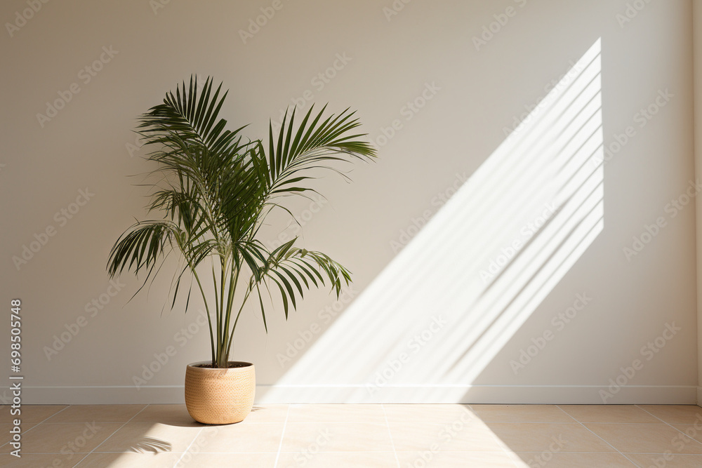 Minimal Blooms: A Flower Amidst a Sleek and Simple Interior