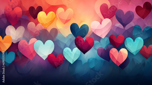 Valentine's Day illustration background wallpaper design, love heart, Valentine's Day background photo