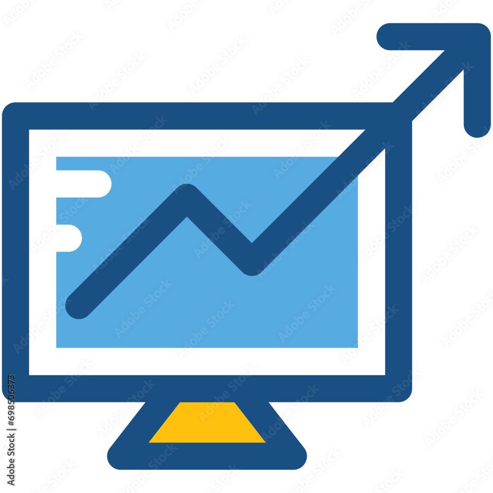 Online Graph Line Vector Icon Online Graph Line Vector Icon