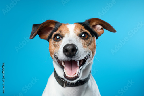 Terrier Chic: Jack Russell Terrier Poses Against a Solid Background © Anton