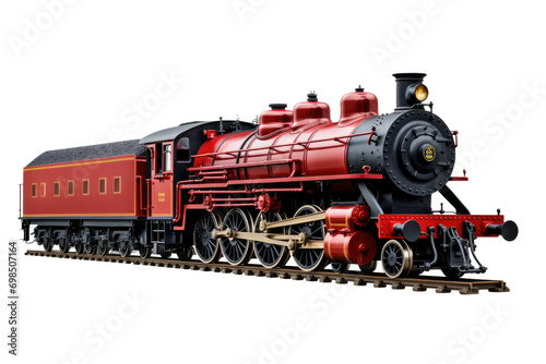 Railway Steam Train Beauty Isolated On Transparent Background
