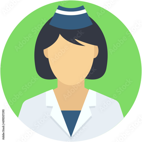 Air Hostess Vector Icon