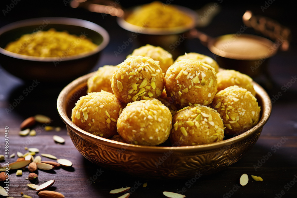 indian sweets or laddoo for diwali festival. indian sweets or laddoo for diwali festival.