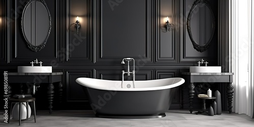 bath room decoration with bathtub