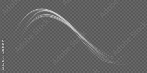 white blur trail wave, wavy line of light speed