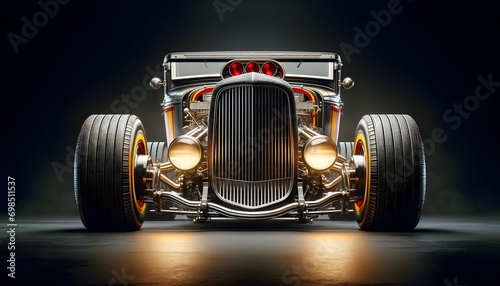 Obraz na płótnie Beautiful hot rod vintage car, automotive wallpaper, background, template w salonie
