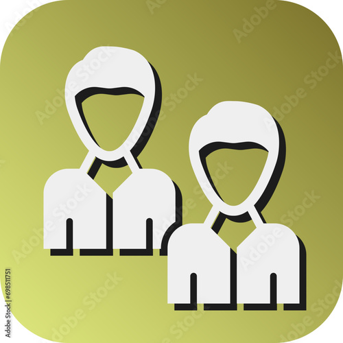 Coworker Vector Glyph Gradient Background Icon Design