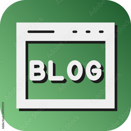 Blog Vector Glyph Gradient Background Icon Design