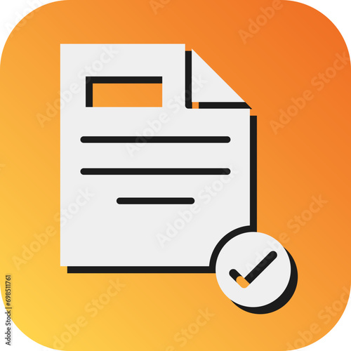 Approve Vector Glyph Gradient Background Icon Design