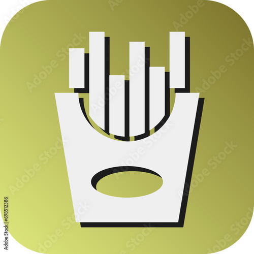 Fries Vector Glyph Gradient Background Icon Design