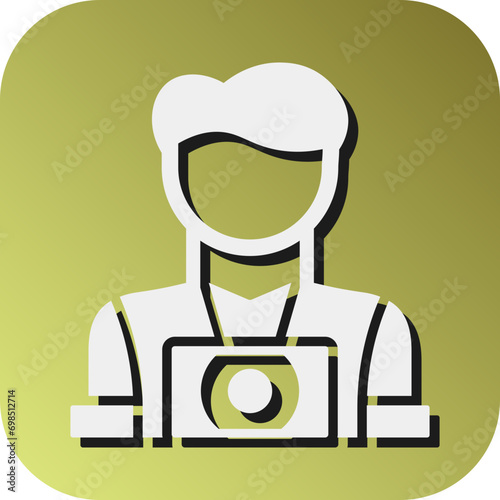 Tourist Vector Glyph Gradient Background Icon Design