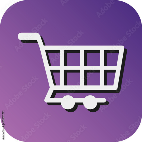 Cart Vector Glyph Gradient Background Icon Design