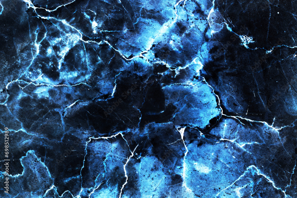 Grunge background. Frozen ice texture. Blue marble. Veins texture. Artistic crystal glass. Blue neon texture. Thunder texture. Dark grunge background.