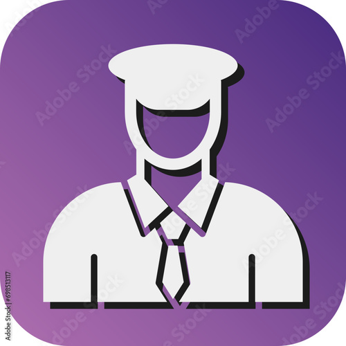 Chauffeur Vector Glyph Gradient Background Icon Design