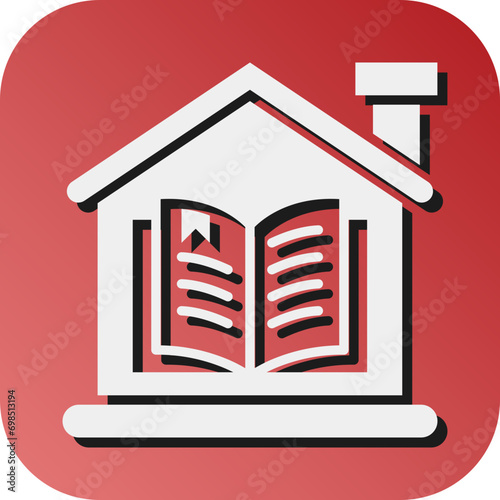 Homeschooling Vector Glyph Gradient Background Icon Design