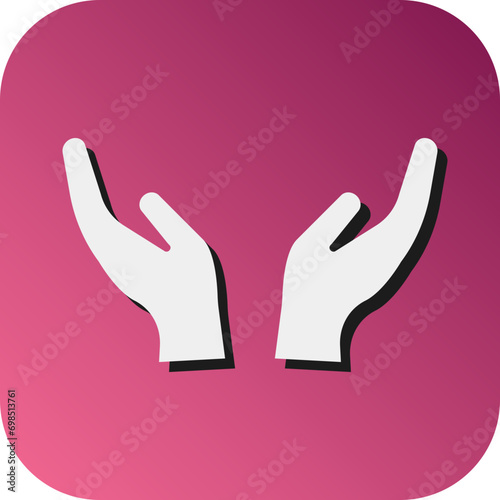 Hand Gesture Vector Glyph Gradient Background Icon Design