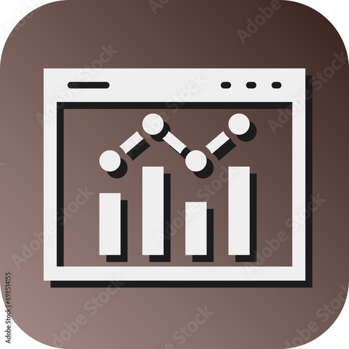 Statistics Vector Glyph Gradient Background Icon Design