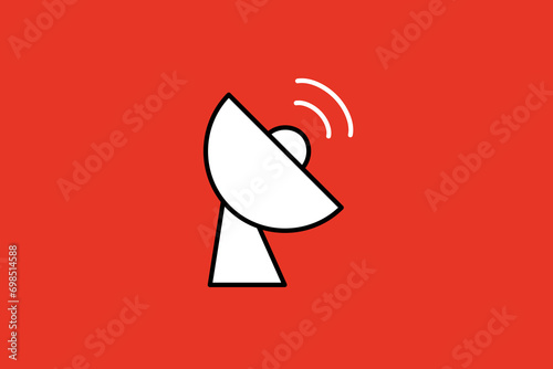 radar illustration in flat style design. Vector illustration.	