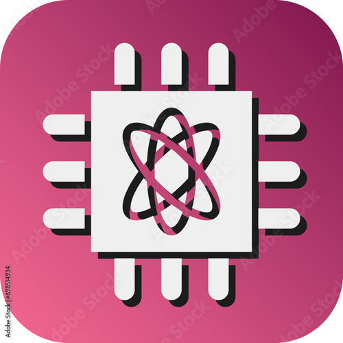 Quantum Computing Vector Glyph Gradient Background Icon Desig