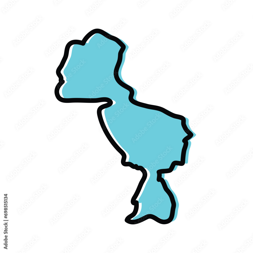 Midlands province of Zimbabwe vector map illustration.