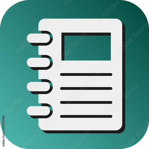 Notebook Vector Glyph Gradient Background Icon Design
