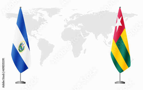 El Salvador and Togo flags for official meeting
