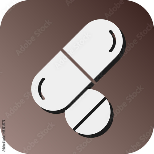 Pills Vector Glyph Gradient Background Icon Design
