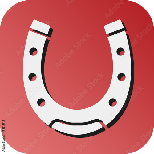 Horseshoe Vector Glyph Gradient Background Icon Design
