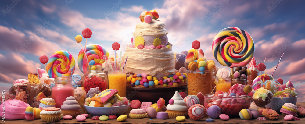 Selection of colorful sweets Selection of colorful sweets