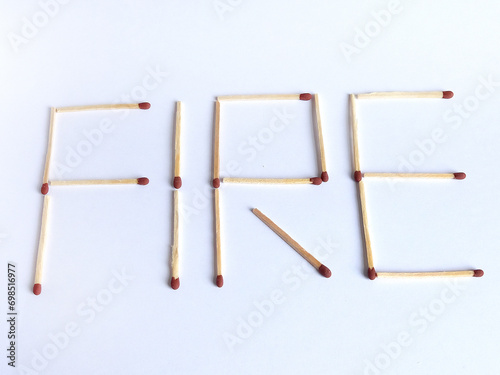 fire safety matches word symbol
