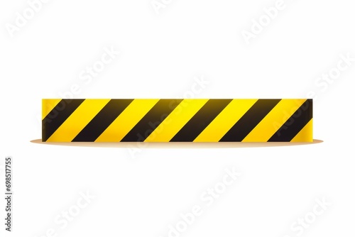 Black and yellow stripes. Barricade tape, do not cross, police, crime danger line, bright yellow official crime scene barrier tape. Flat style cartoon illustration isolated on white background photo