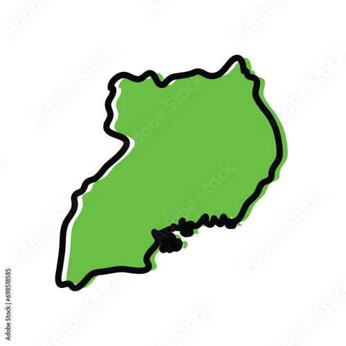 Central Region of Uganda vector map illustration. photo