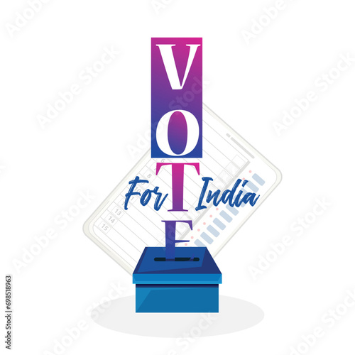 illustration Of Showing Voting Finger With Electronic Voting Machine, vote for india.