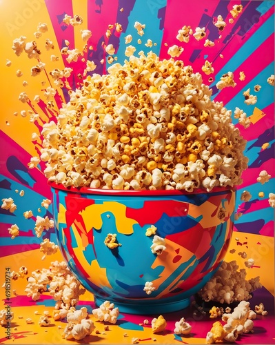 Popcorn Kaleidoscope: A Vibrant Pop Art Fusion