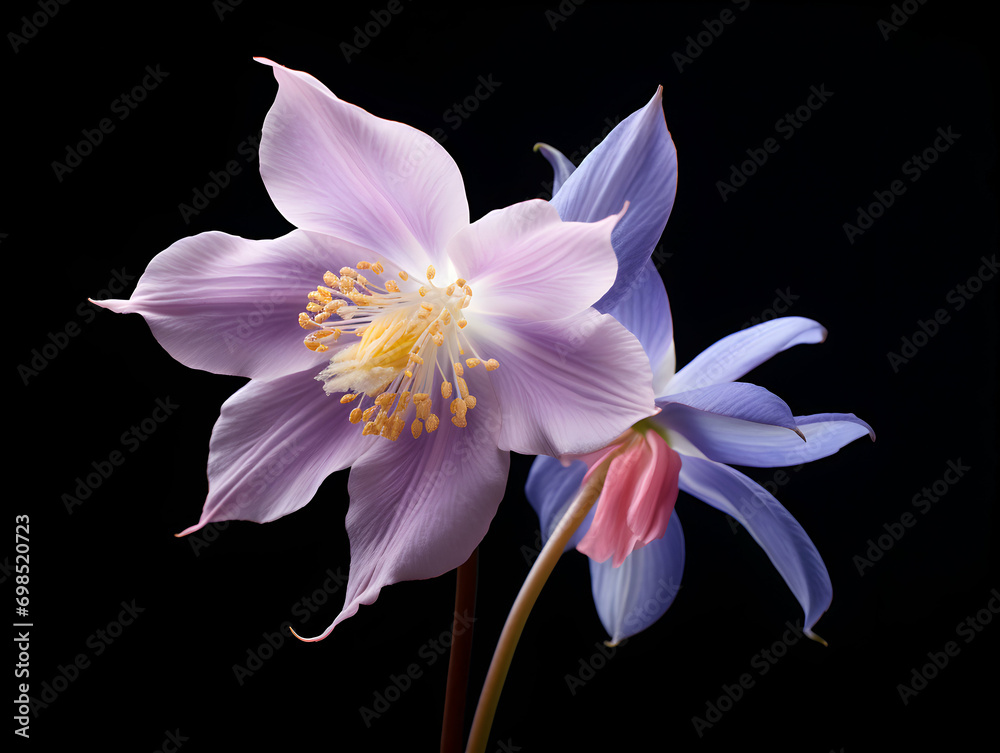Columbine flower in studio background, single Columbine flower, Beautiful flower, ai generated image Columbine flower in studio background, single Columbine flower, Beautiful flower, ai generated image