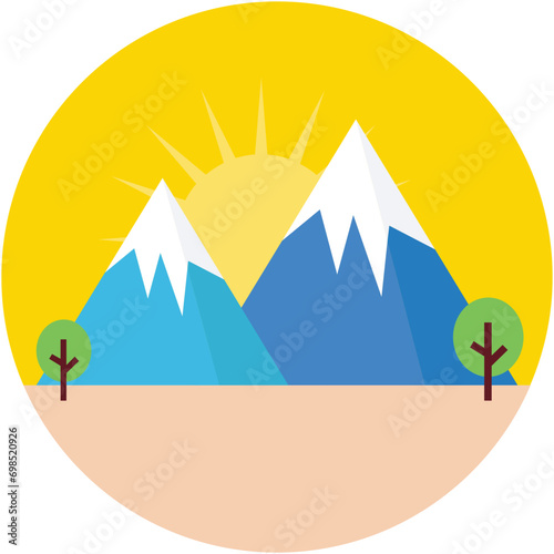 Mountains Vector Icon
