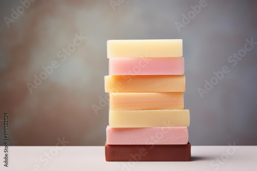 Soothing Spa Atmosphere: Stacked Soap Background