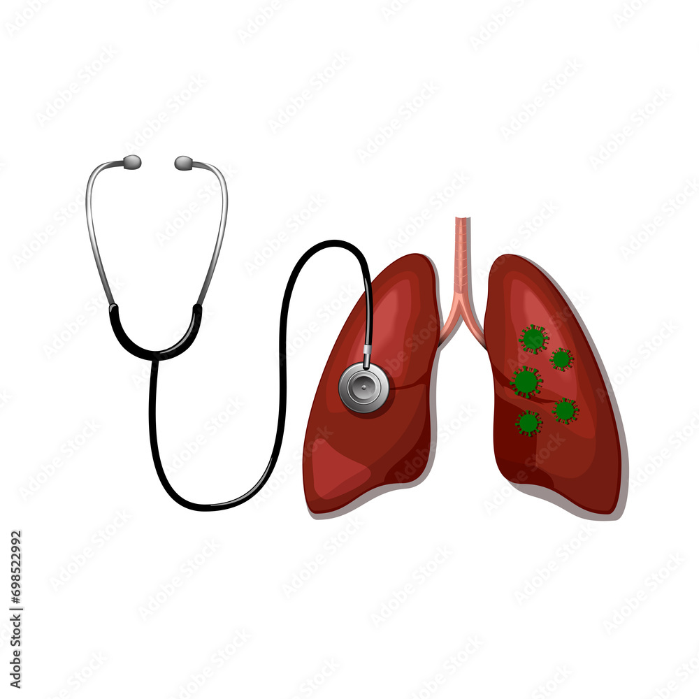 Lung diagnostic test. Respiratory system clip art for medical designs. illustration isolated on a white background in cartoon style. Lung diagnostic test. Respiratory system clip art for medical designs. illustration isolated on a white background in cartoon style.