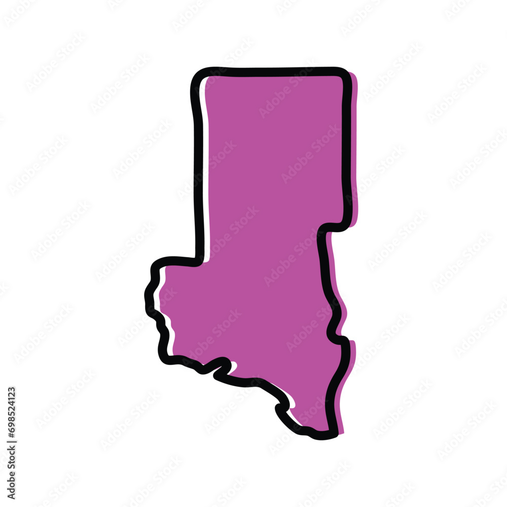 North Darfur state of Sudan vector map illustration. North Darfur state of Sudan vector map illustration.