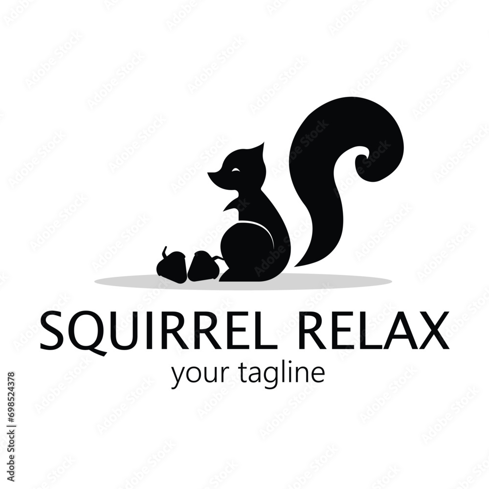squirrel simple vector logo design for modern company logo