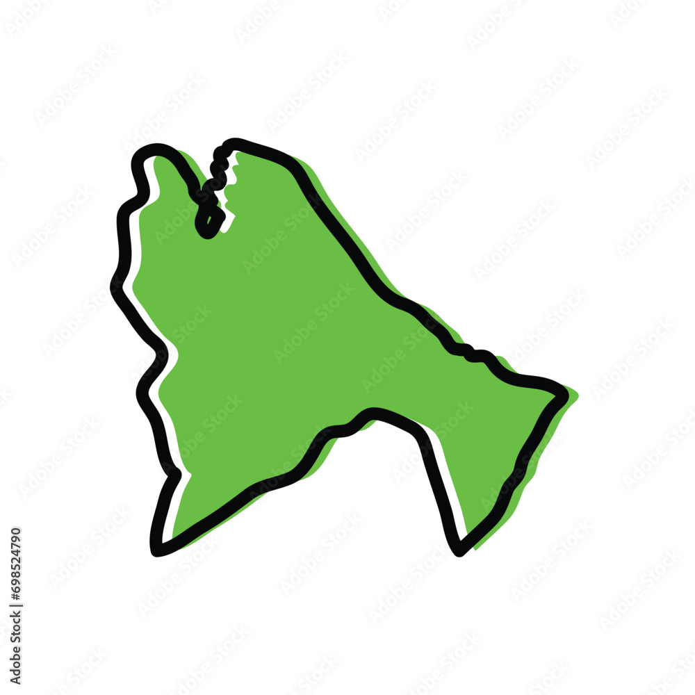 Sennar state of Sudan vector map illustration.