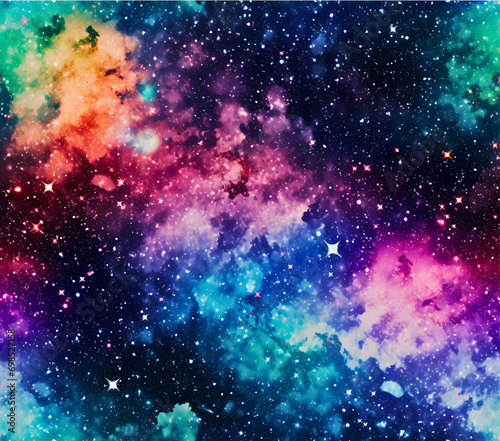 Cosmic Nebula Glitter Ombre, Candy Carnival Glitter Ombre, Created using generative AI © sahli