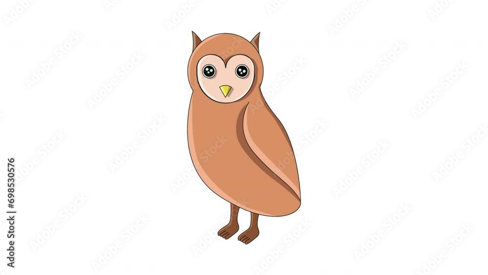 Animation forms an owl icon Animation forms an owl icon