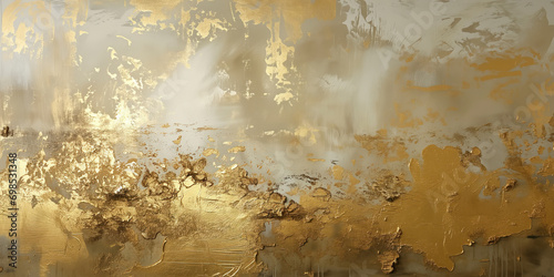 Golden Hues Abstract. Textured gold and cream paint strokes on canvas