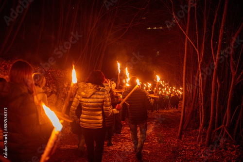 Foto Torchlight procession awaiting Christmas