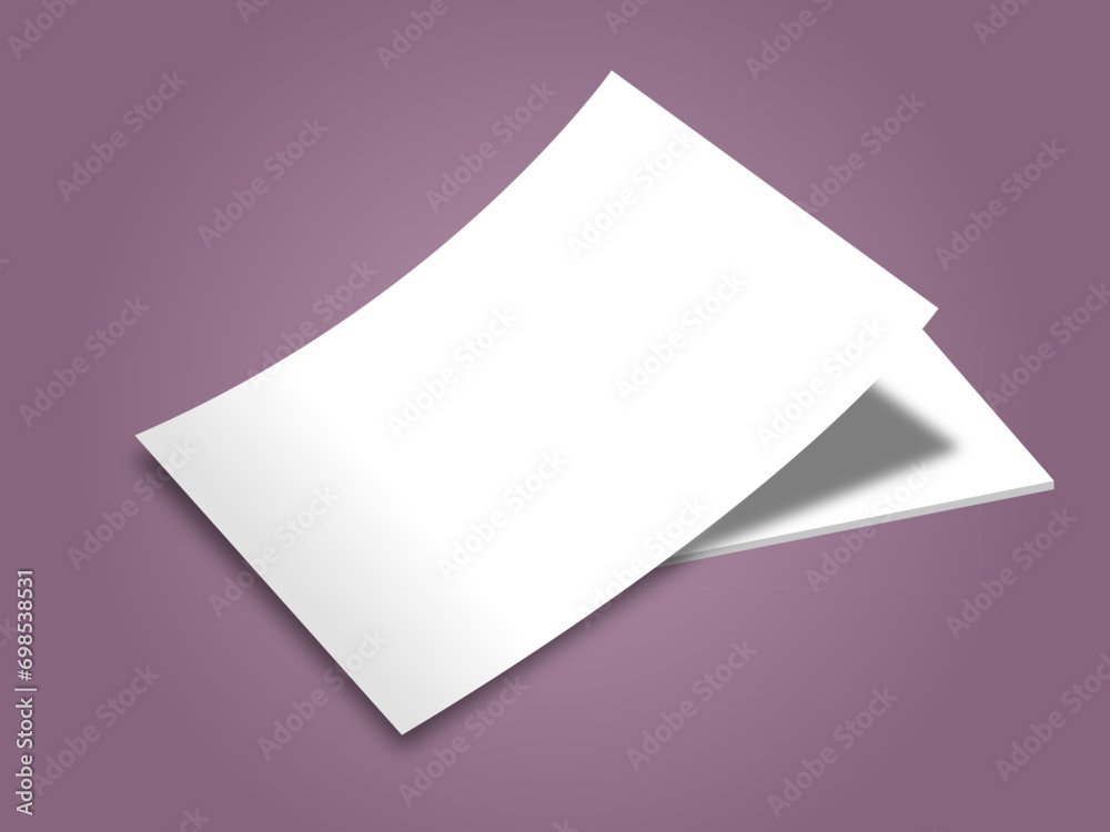 A4 Blank Brochure Flyer Mockup. 3D Rendering A4 Blank Brochure Flyer Mockup. 3D Rendering