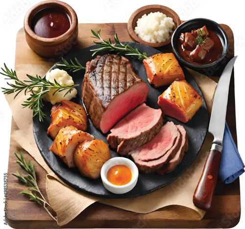 Beef tender loin isolated on white background