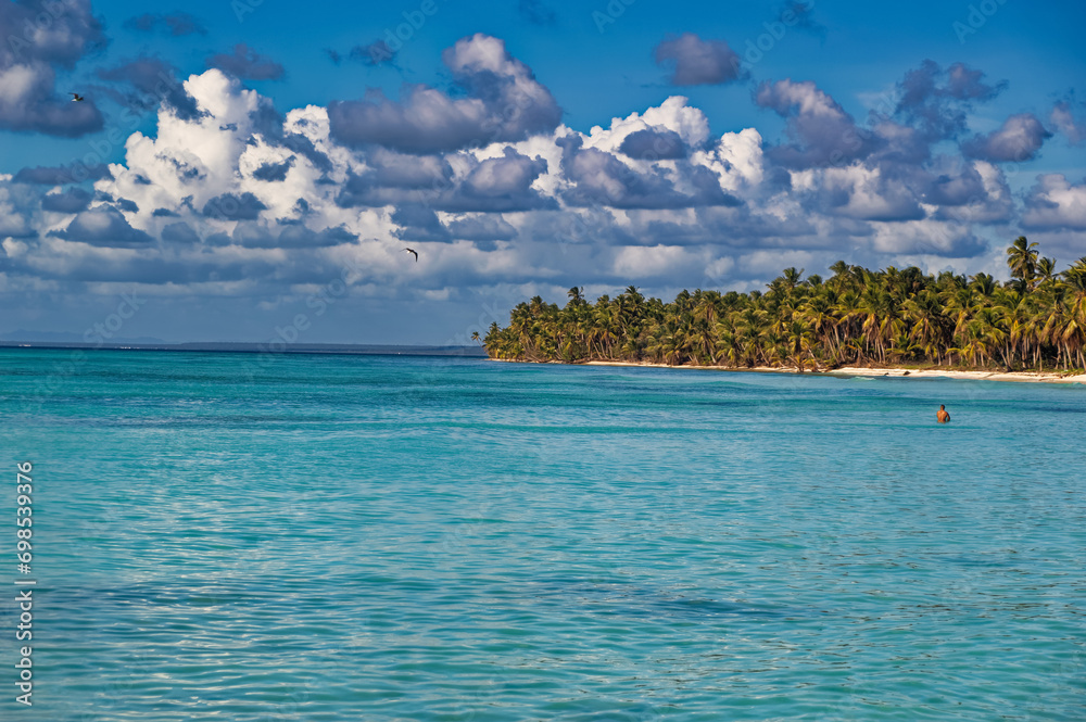 Daily scene of Saona island landscape at Dominican Republic.
