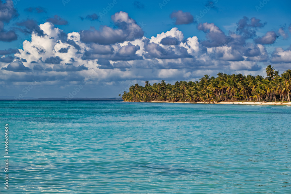 Daily scene of Saona island landscape at Dominican Republic.