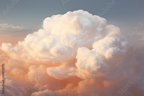 Beautiful aerial view of cloudscape at sunset. 3d illustration, A cottony and soft texture of a cloud, AI Generated